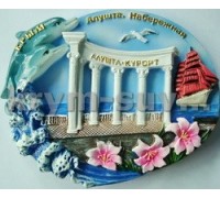 Магнит керамический (US) Алушта Ротонда Крым с дельфинами (G-106) (12/288)