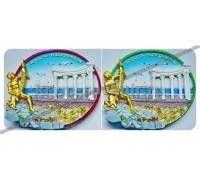 Магнит керамический (US) Алушта Ротонда Крым с золотым мальчиком (I-241) (12/288)