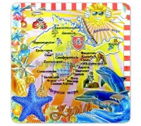 Крым карта дельфины (FS-232) магнит фольга c тиснением 2вида (25/300)