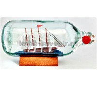 Парусник в бутылке ВО - L (А) белые паруса