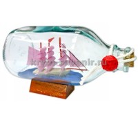 Парусник в бутылке ВО-M (В) розовые паруса