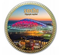 Медаль шоколадная сувенирная Сочи-2 стадион Фишт  65 гр. уп. 50 шт.