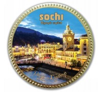 Медаль шоколадная сувенирная Сочи-1 Роза Хутор  65 гр. уп. 50 шт.