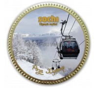 Медаль шоколадная сувенирная Сочи-4 Роза Хутор  65 гр. уп. 50 шт.
