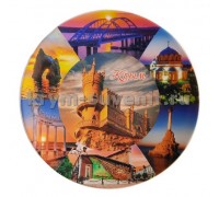 Тарелка керам. (DSM-14) Крым (Ласт.гн., Мост, Евпатория, Севастополь, Феодосия, Алушта, Карадаг) 12 см. + c подставкой